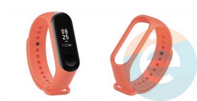 Силиконовый ремешок для Xiaomi Mi band 3/4 оранжевый (9) - фото 27440