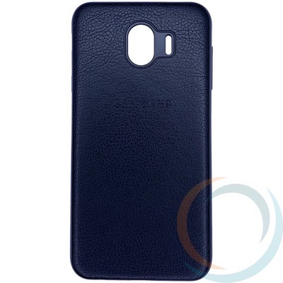 Накладка кожаная с логотипом для Samsung Galaxy J4 чёрная - фото 27929