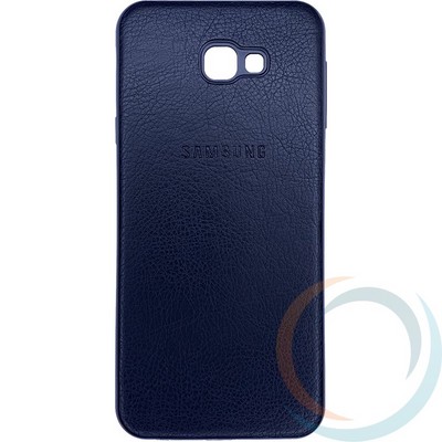 Накладка кожаная с логотипом для Samsung Galaxy J4 Plus чёрная - фото 27934