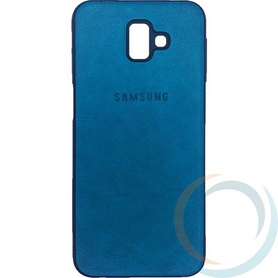 Накладка кожаная с логотипом для Samsung Galaxy J6 Plus бирюзовая - фото 27944