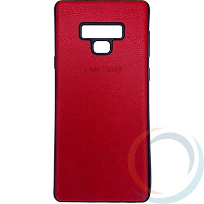 Накладка кожаная с логотипом для Samsung Galaxy Note 9 красная - фото 27986