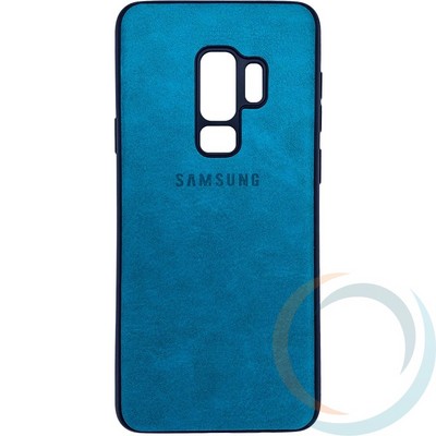 Накладка кожаная с логотипом для Samsung Galaxy S9 Plus бирюзовая - фото 28024