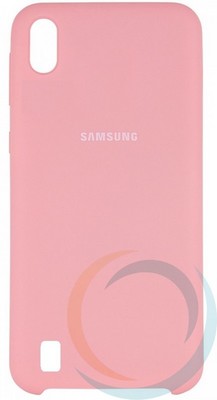 Накладка Silicone cover на Samsung Galaxy A10 розовая 6 - фото 28267