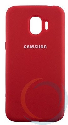 Накладка Silicone cover на Samsung Galaxy J2 core бордовая 42 - фото 28292