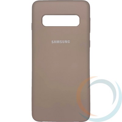 Накладка Silicone cover на Samsung Galaxy S10 пудровая 19 - фото 29100