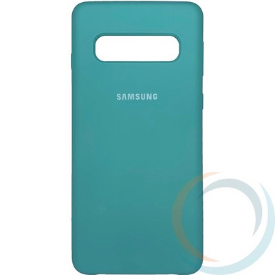 Накладка Silicone cover на Samsung Galaxy S10 бирюзовая 21 - фото 29101