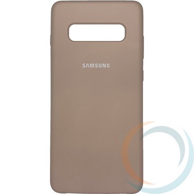 Накладка Silicone cover на Samsung Galaxy S10 Plus пудровая 19 - фото 29106