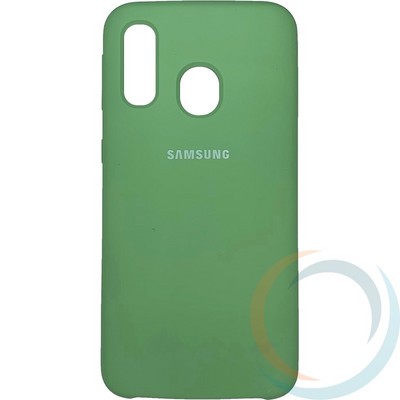 Накладка Silicone cover на Samsung Galaxy A40 мятная 1 - фото 29236