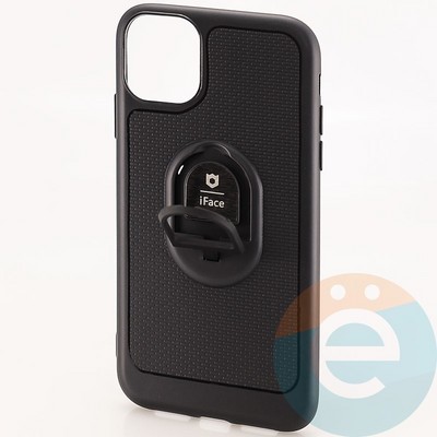 Накладка силиконовая iFace на Apple IPhone 11 с металлической пластиной рифлёная - фото 30171