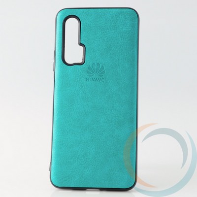 Накладка кожаная с логотипом для Huawei Nova 6 бирюзовая - фото 30809