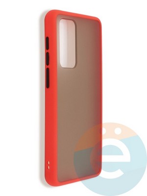 Накладка пластиковая с силиконовой окантовкой для Huawei P40 красная - фото 37392