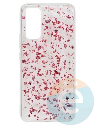 Накладка силиконовая с фольгой для Huawei Honor 30 розовая - фото 37661