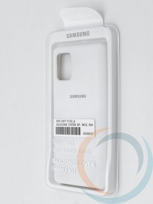 Накладка Silicone cover на Samsung Galaxy A51 белая - фото 38747