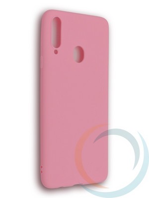 Накладка силиконовая Soft Touch ультратонкая для Samsung Galaxy A20s розовая - фото 39226
