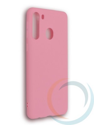 Накладка силиконовая Soft Touch ультратонкая для Samsung Galaxy A21 розовая - фото 39230