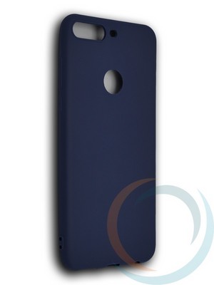 Накладка силиконовая Soft Touch ультратонкая для Huawei Y7 2018 синяя - фото 39351