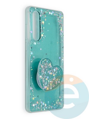 Накладка силиконовая с Поп Сокетом для Huawei P30 белая - фото 39635