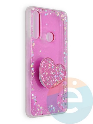 Накладка силиконовая с Поп Сокетом для Huawei Y9 2019/P Smart Z пудровая - фото 39642