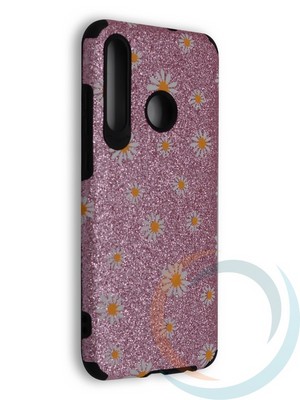 Накладка силиконовая с ромашками для Huawei Honor 10 Lite/P Smart 2019 розовая - фото 40114
