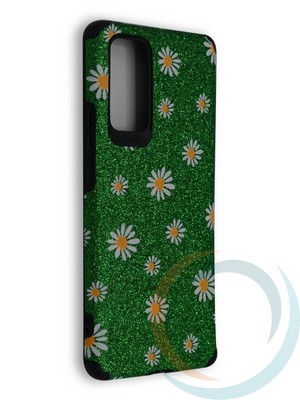 Накладка силиконовая с ромашками для Huawei Honor 30 Pro зеленая - фото 40125