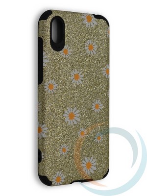 Накладка силиконовая с ромашками для Huawei Honor 8S/Y5 2019 золотистая - фото 40154