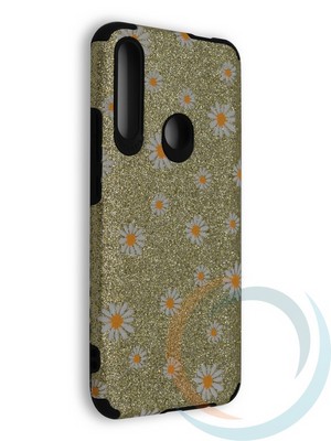 Накладка силиконовая с ромашками для Huawei Honor 9X/P Smart Z/Y9 Prime золотистая - фото 40185
