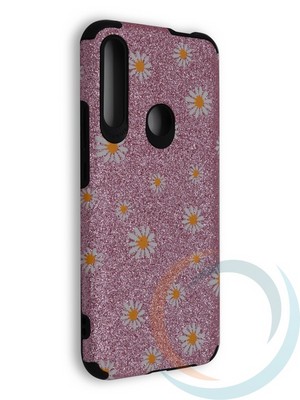 Накладка силиконовая с ромашками для Huawei Honor 9X/P Smart Z/Y9 Prime розовая - фото 40187