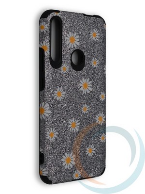 Накладка силиконовая с ромашками для Huawei Honor 9X/P Smart Z/Y9 Prime серебристая - фото 40188