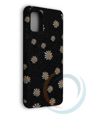 Накладка силиконовая с ромашками для Samsung Galaxy A21S/M21 черная - фото 40218
