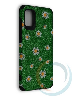 Накладка силиконовая с ромашками для Samsung Galaxy A31 зеленая - фото 40219
