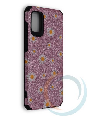 Накладка силиконовая с ромашками для Samsung Galaxy A31 розовая - фото 40222