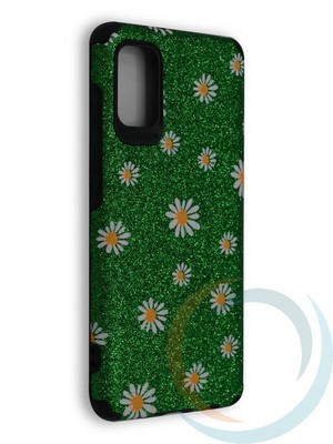 Накладка силиконовая с ромашками для Samsung Galaxy A41 зеленая - фото 40226