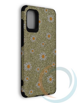 Накладка силиконовая с ромашками для Samsung Galaxy A71 золотистая - фото 40241