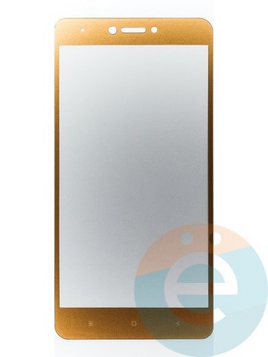 Защитное стекло 2D полноэкранное на Xiaomi Redmi Note 4X золотистое - фото 44918