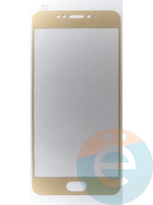 Защитное стекло 2D полноэкранное на Meizu MX6 золотистое - фото 45545