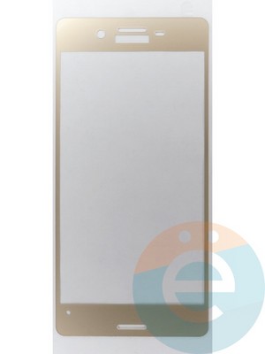 Защитное стекло 2D полноэкранное на Sony Xperia X золотистое - фото 45597