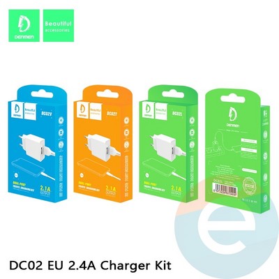 СЗУ Denmen DC02T DUAL USB 2.1A + кабель Type-C белое - фото 46047