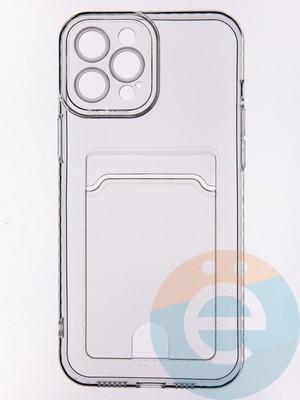Накладка силиконовая с кардхолдером для Apple iPhone 12 Pro Max прозрачная - фото 53457