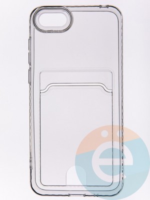 Накладка силиконовая с кардхолдером для Huawei Y5 2018/Honor 7A прозрачная - фото 53508
