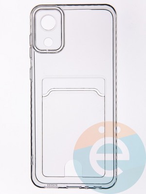 Накладка силиконовая с кардхолдером для Samsung Galaxy A03 Core прозрачная - фото 53537