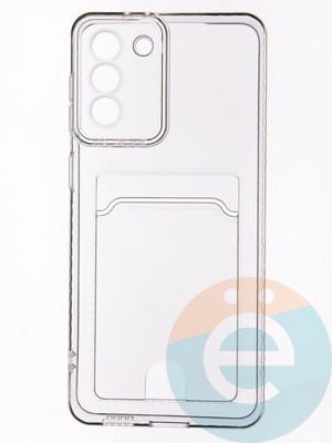 Накладка силиконовая с кардхолдером для Samsung Galaxy S21 Plus прозрачная - фото 53569