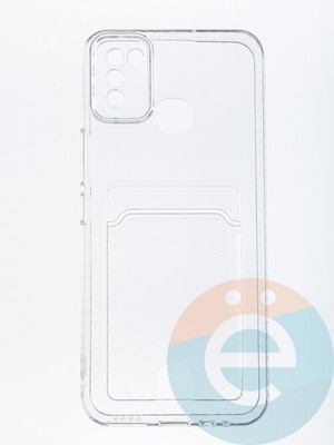 Накладка силиконовая с кардхолдером для Infinix Hot 10 Lite прозрачная - фото 56721