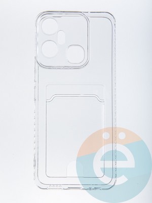 Накладка силиконовая с кардхолдером для Infinix Smart 6 Plus прозрачная - фото 56745