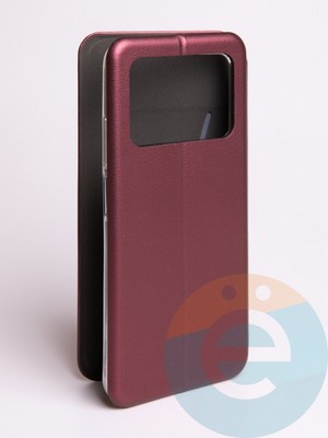 Чехол книжка боковой Fashion Case для Poco M4 Pro 4G бордовый - фото 57717
