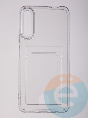 Накладка силиконовая с кардхолдером для Huawei P-Smart 2019 прозрачная - фото 58367