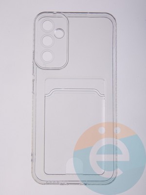 Накладка силиконовая с кардхолдером для Samsung Galaxy A34 прозрачная - фото 58415