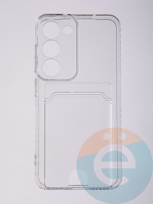 Накладка силиконовая с кардхолдером для Samsung Galaxy S23 прозрачная - фото 58422