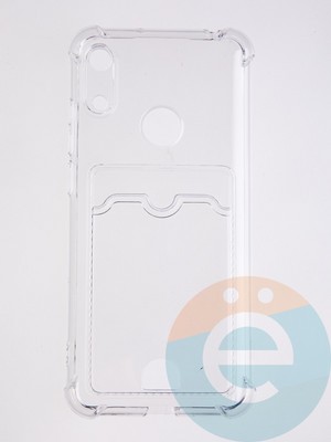 Накладка силиконовая с кардхолдером и усиленными углами для Huawei Y6 2019/Honor 8A прозрачная - фото 58660