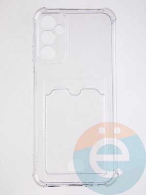 Накладка силиконовая с кардхолдером и усиленными углами для Samsung Galaxy A14 4G прозрачная - фото 58701