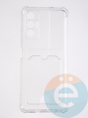 Накладка силиконовая с кардхолдером и усиленными углами для Tecno Pova 3 прозрачная - фото 58742